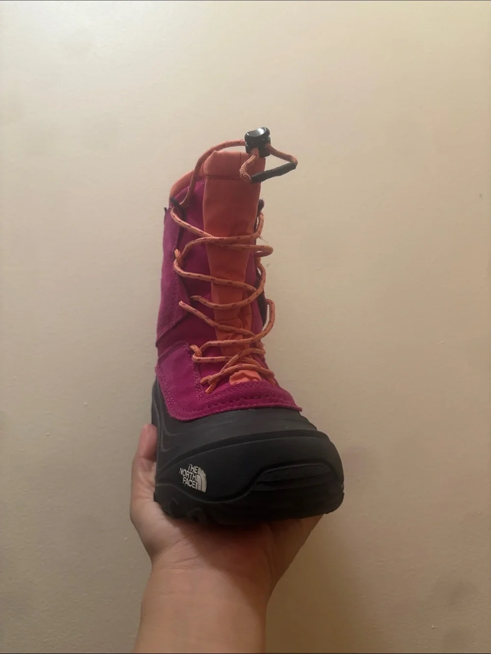 The North Face Pink and Orange Kids Snow Boot